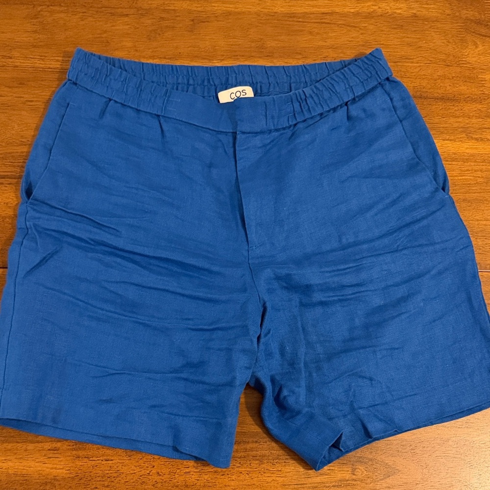 COS Men's Flat Front Blue Shorts